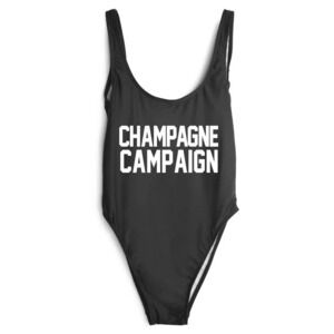 PRIVATE PARTY ‘Champagne Campaign’ Black Swimsuit